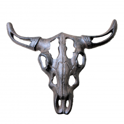 G023- CAST IRON BULL HEAD WALL DECOR 